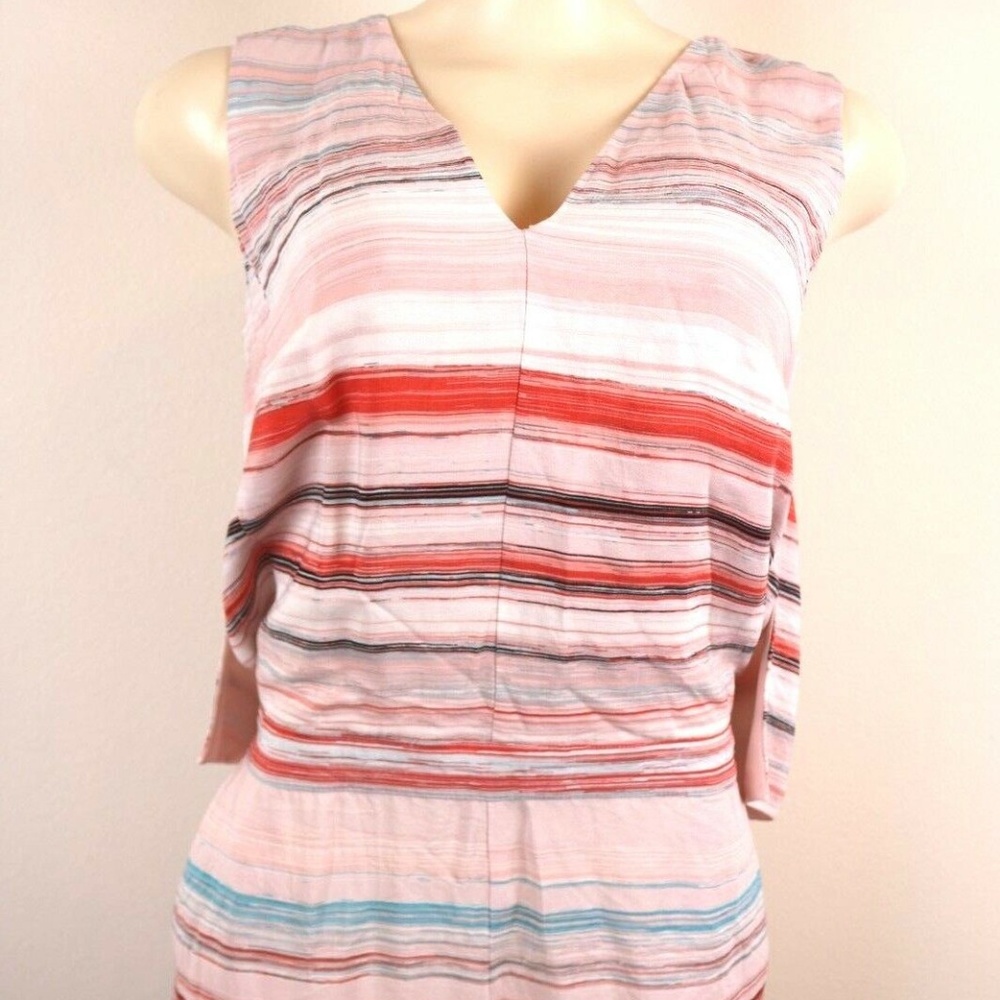 1. State Womens Romper Pink Blue Striped V Neck